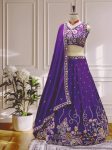 TRENDING CHINON SILK EMBROIDERY SEQUENCE THREAD DESIGN WORK LEHENGA CHOLI WITH DUPATTA WEDDING WEAR WHOLESALE PRICE ETHNIC GARMENT (3)