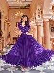 TRENDING FAUX BLOOMING ZARI-SEQUENCE & BEADS EMBROIDERY WORK GOWN PURPLE