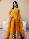 TRENDING GEORGETTE EMBROIDERY SEQUENCE WORK GOWN BOTTOM WITH DUPATTA YELLOW