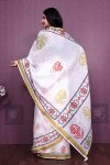 TRENDING HANDLOOM LINEN COTTON DIGITAL PRINT GOLD ZARI BORDER WORK SAREE WITH UNSTITCHED BLOUSE FESTIVAL WEAR WHOLESALE PRICE ETHNIC GARMENT (2)