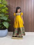 TRENDING KANJIVARAM SILK WEAVING WORK KID’S GOWN FESTIVAL WEAR WHOLESALE PRICE ETHNIC GARMENT (10)