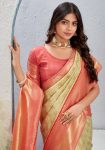 TRENDING LATEST LICHI SILK JACQUARD WORK SAREE WITH UNSTITCHED BLOUSE FESTIVE WEAR WHOLESALE PRICE ETHNIC GARMENT (2)