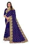 DESIGNER GEORGETTE EMBROIDERY WORK SAREE WITH UNSTITCHED BLOUSE PURPLE
