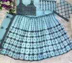 12DESIGNER NET CHAIN WORK LEHENGA CHOLI WITH DUPATTA FESTIVE WEAR WHOLESALE PRICE ETHNIC GARMENT (6)