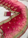 13DESIGNER CHINON SILK EMBROIDERY CODING WORK SAREE WITH UNSTITCHED BLOUSE WEDDING WEAR WHOLESALE PRICE ETHNIC GARMENT (14)