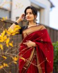 14MODERN LINEN WEAVING WORK SAREE WITH UNSTITCHED BLOUSE FESTIVE WEAR WHOLESALE PRICE ETHNIC GARMENT (9)