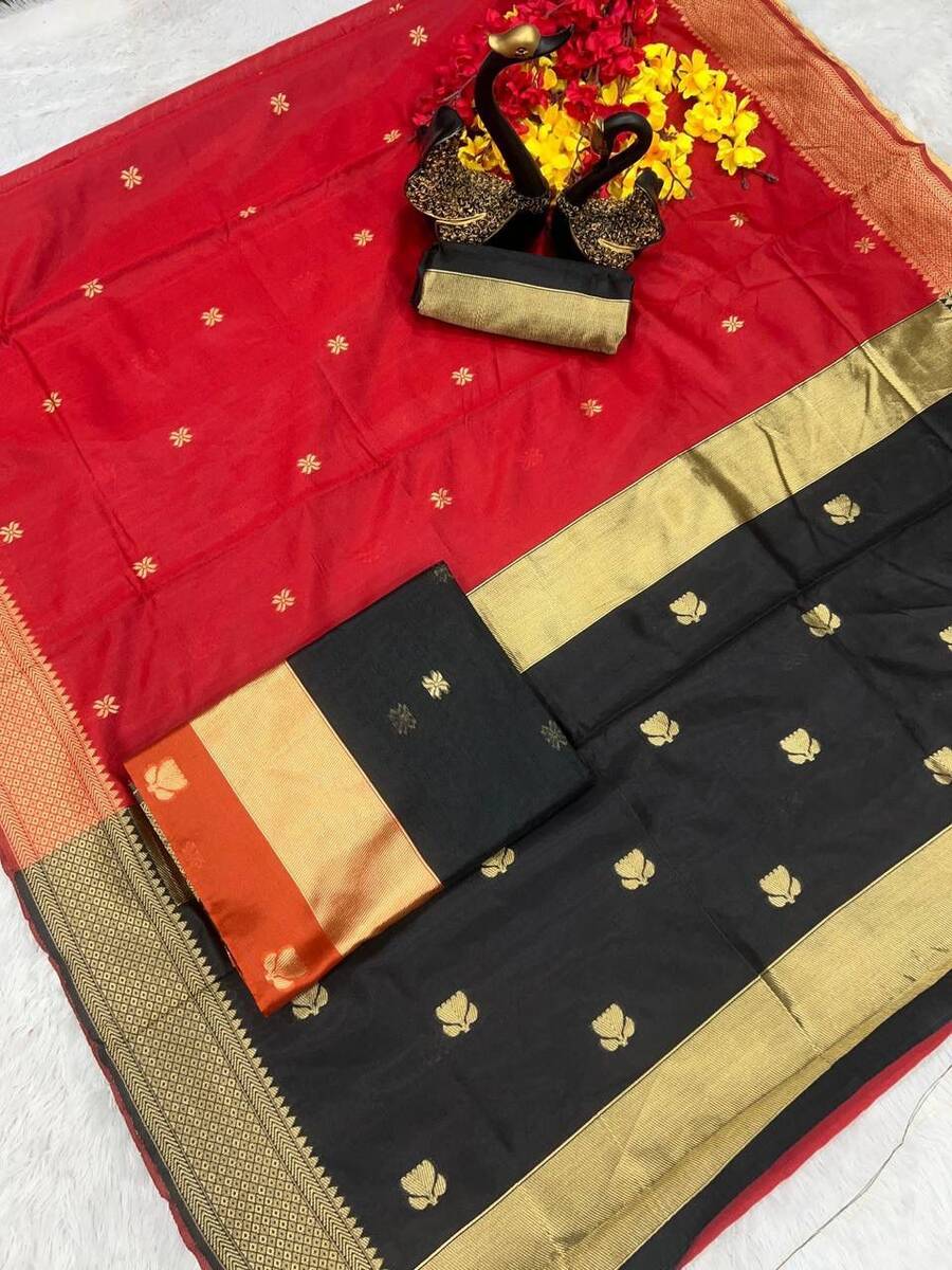 14MODERN LINEN WEAVING WORK SAREE WITH UNSTITCHED BLOUSE FESTIVE WEAR WHOLESALE PRICE ETHNIC GARMENT (7)