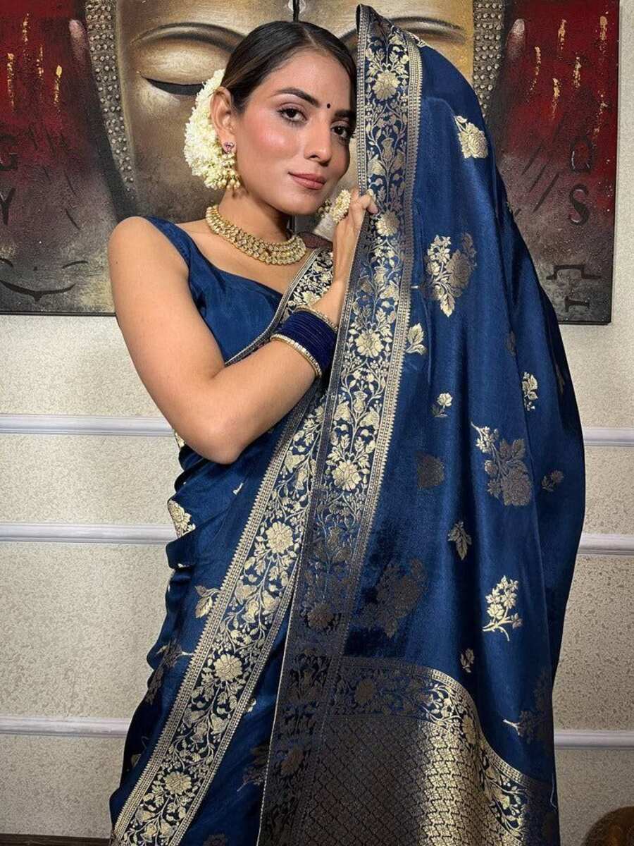 1ATTRACTIVE LICHI SILK JACQUARD WORK SAREE WITH UNSTITCHED BLOUSE FESTIVE WEAR WHOLESALE PRICE ETHNIC GARMENT (15)
