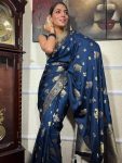1ATTRACTIVE LICHI SILK JACQUARD WORK SAREE WITH UNSTITCHED BLOUSE FESTIVE WEAR WHOLESALE PRICE ETHNIC GARMENT (14)
