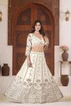 1DESIGNER CHINON SILK SEQUENCE AND ZARI EMBROIDERY WORK LEHENGA CHOLI WITH DUPATTA WEDDING WEAR WHOLESALE PRICE ETHNIC GARMENT (9)