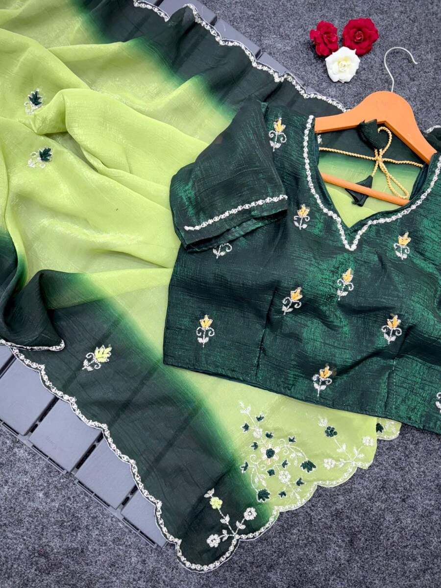 1DESIGNER CRUNCHY CHIFFON BEADS AND MOTI HANDWORK WITH TREAD HAND WORK AND BUTTI WORK SAREE WITH UNSTITCHED BLOUSE PARTY WEAR WHOLESALE PRICE ETHNIC GARMENT (7).jpg