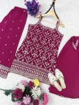 1DESIGNER GEORGETTE EMBROIDERY SEQUENCE WORK WITH FANCY LATKAN WORK TOP PALAZZO WITH DUPATTA PARTY WEAR WHOLESALE PRICE ETHNIC GARMENT (7)