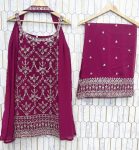 1DESIGNER GEORGETTE EMBROIDERY SEQUENCE WORK WITH FANCY LATKAN WORK TOP PALAZZO WITH DUPATTA PARTY WEAR WHOLESALE PRICE ETHNIC GARMENT (7)