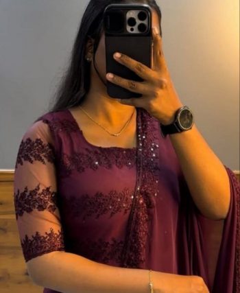 DESIGNER GEORGETTE MULTI SEQUENCE WORK TOP WITH DUPATTA PURPLE