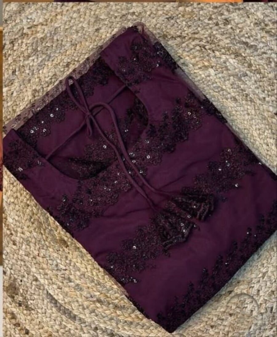 1DESIGNER GEORGETTE MULTI SEQUENCE WORK TOP WITH DUPATTA FESTIVE WEAR WHOLESALE PRICE ETHNIC GARMENT (11)