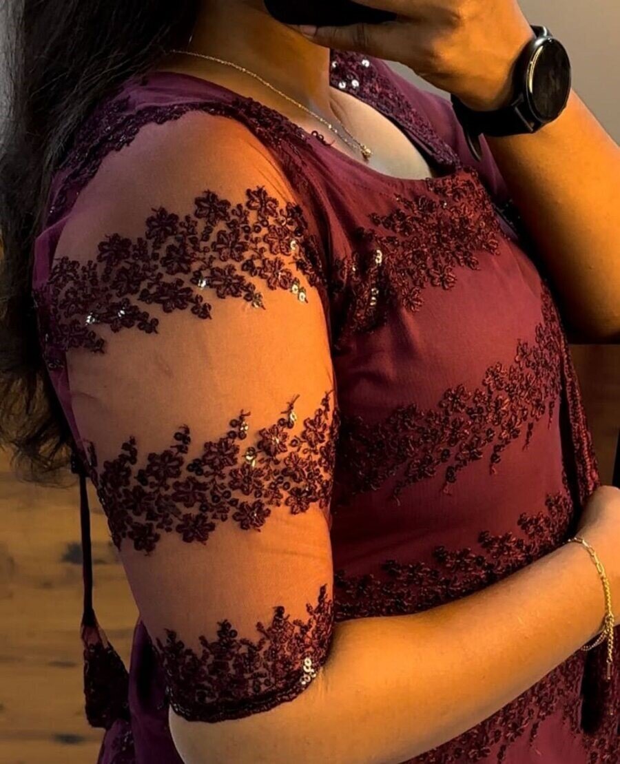 1DESIGNER GEORGETTE MULTI SEQUENCE WORK TOP WITH DUPATTA FESTIVE WEAR WHOLESALE PRICE ETHNIC GARMENT (8)