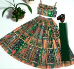 1DESIGNER MUL MUL SILK DESIGNER PRINT WORK KID’S LEHENGA CHOLI WITH DUPATTA FESTIVE WEAR WHOLESALE PRICE ETHNIC GARMENT (5)