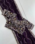 1DESIGNER RANGOLI SILK EMBROIDERY SEQUENCE WITH MULTI THREAD WORK AND CUT WORK BORDER SAREE WITH STITCHED BLOUSE WEDDING WEAR WHOLESALE PRICE ETHNIC GARMENT (18)