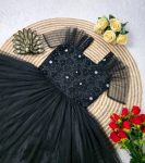 1DESIGNER SOFT NET FABRIC WITH DESIGNER NET WORK MIDI DRESS PARTY WEAR WHOLESALE PRICE ETHNIC GARMENT (25)