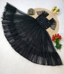 1DESIGNER SOFT NET FABRIC WITH DESIGNER NET WORK MIDI DRESS PARTY WEAR WHOLESALE PRICE ETHNIC GARMENT (25)