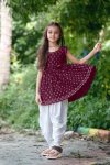1FANCY 14KG RAYON FOIL PRINT AND LACE WORK KID’S TOP AND DHOTI SET FESTIVE WEAR WHOLESALE PRICE ETHNIC GARMENT(23)