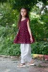 1FANCY 14KG RAYON FOIL PRINT AND LACE WORK KID’S TOP AND DHOTI SET FESTIVE WEAR WHOLESALE PRICE ETHNIC GARMENT(23)