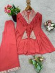 1FANCY CHINON EMBROIDERY SEQUENCE WORK TOP PALAZZO SET PARTY WEAR WHOLESALE PRICE ETHNIC GARMENT (11)