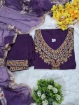1FANCY COTTON EMBROIDERY SEQUENCE WORK TOP BOTTOM WITH DUPATTA FESTIVE WEAR WHOLESALE PRICE ETHNIC GARMENT (11)
