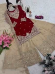 1FANCY FENDY SATIN EMBROIDERY CODING & SEQUENCE WORK TOP PALAZZO WITH DUPATTA WEDDING WEAR WHOLESALE PRICE ETHNIC GARMENT (11)
