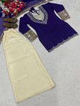 1FANCY NATURAL CREPE EMBROIDERY WITH ORIGINAL HAND MIRROR WORK TOP PALAZZO WITH DUPATTA FESTIVE WEAR WHOLESALE PRICE ETHNIC GARMENT (4)