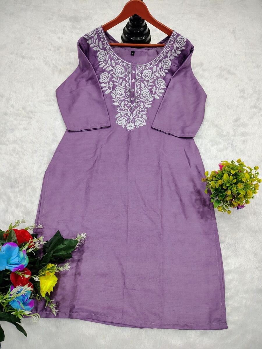 1FANCY RAYON COTTON EMBROIDERY WORK SHORT KURTI OFFICE WEAR WHOLESALE PRICE ETHNIC GARMENT (23)