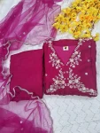 1FANCY VICHITRA SILK EMBROIDERY WORK TOP BOTTOM WITH DUPATTA FESTIVE WEAR WHOLESALE PRICE ETHNIC GARMENT (28)