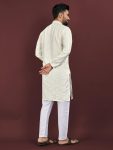 1FANCY VISCOSE SILK EMBROIDERY SEQUENCE WORK MEN’S KURTA PAYJAMA FESTIVE WEAR WHOLESALE PRICE ETHNIC GARMENT (26)