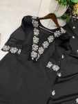 1LATEST RAYON SLUB COTTON EMBROIDERY WITH KODI LATKAN LACE WORK TOP BOTTOM WITH DUPATTA OFFICE WEAR WHOLESALE PRICE ETHNIC GARMENT (10)
