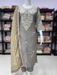1MODERN CHANDERI SILK CHIKANKARI WORK TOP BOTTOM WITH DUPATTA FESTIVE WEAR WHOLESALE PRICE ETHNIC GARMENT (21)