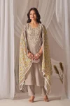 1MODERN CHANDERI SILK CHIKANKARI WORK TOP BOTTOM WITH DUPATTA FESTIVE WEAR WHOLESALE PRICE ETHNIC GARMENT (21)