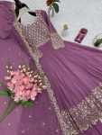 1MODERN GEORGETTE EMBROIDERY & SEQUENCE WORK GOWN PALAZZO WITH DUPATTA WEDDING WEAR WHOLESALE PRICE ETHNIC GARMENT (8)