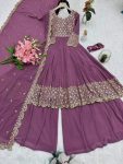 1MODERN GEORGETTE EMBROIDERY & SEQUENCE WORK GOWN PALAZZO WITH DUPATTA WEDDING WEAR WHOLESALE PRICE ETHNIC GARMENT (8)