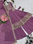 1MODERN GEORGETTE EMBROIDERY & SEQUENCE WORK GOWN PALAZZO WITH DUPATTA WEDDING WEAR WHOLESALE PRICE ETHNIC GARMENT (8)