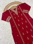 1MODERN VISCOSE CHANDERI SEQUENCE CODING EMBROIDERY WORK TOP BOTTOM WITH DUPATTA FESTIVE WEAR WHOLESALE PRICE ETHNIC GARMENT (10)