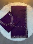 1NEW ARRIVAL CHOCOLATE NC DAIMOND WORK WITH CUT WORK AND HAND WORK SAREE WITH UNSTITCHED BLOUSE PARTY WEAR WHOLESALE PRICE ETHNIC GARMENT (5)