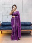 1NEW ARRIVAL CHOCOLATE NC DAIMOND WORK WITH CUT WORK AND HAND WORK SAREE WITH UNSTITCHED BLOUSE PARTY WEAR WHOLESALE PRICE ETHNIC GARMENT (5)