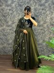1NEW ARRIVAL VELVET WITH TISSUE NET EMBROIDERY WORK GOWN WITH DUPATTA FESTIVE WEAR WHOLESALE PRICE ETHNIC GARMENT (14)