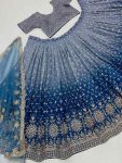 1RICH LOOK GEORGETTE DIGITAL PRINT WITH HEAVY EMBROIDERY SEQUNCE WORK LEHENGA CHOLI WITH DUPATTA WEDDING WEAR WHOLESALE PRICE ETHNIC GARMENT (17)