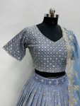 1RICH LOOK GEORGETTE DIGITAL PRINT WITH HEAVY EMBROIDERY SEQUNCE WORK LEHENGA CHOLI WITH DUPATTA WEDDING WEAR WHOLESALE PRICE ETHNIC GARMENT (17)