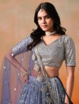 1RICH LOOK GEORGETTE DIGITAL PRINT WITH HEAVY EMBROIDERY SEQUNCE WORK LEHENGA CHOLI WITH DUPATTA WEDDING WEAR WHOLESALE PRICE ETHNIC GARMENT (17)
