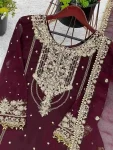 1RICH LOOK GEORGETTE EMBROIDERY CODING DORI-SEQUENCE WORK WITH RIVET MOTI WORK TOP SHARARA WITH DUPATTA FESTIVE WEAR WHOLESALE PRICE ETHNIC GARMENT (21)