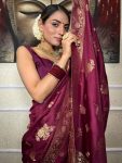 2ATTRACTIVE LICHI SILK JACQUARD WORK SAREE WITH UNSTITCHED BLOUSE FESTIVE WEAR WHOLESALE PRICE ETHNIC GARMENT (16)