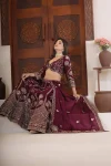 2DESIGNER CHINON SILK SEQUENCE AND ZARI EMBROIDERY WORK LEHENGA CHOLI WITH DUPATTA WEDDING WEAR WHOLESALE PRICE ETHNIC GARMENT (24)