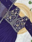2DESIGNER FAUX BLOOMING ZARI-SEQUENCE & EMBROIDERY WORK GOWN WITH DUPATTA FESTIVE WEAR WHIOLESALE PRICE ETHNIC GARMENT (3)